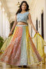 Lavish Multi-Color Sequins Georgette Wedding Lehenga Choli With Dupatta