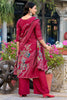 Awesome Maroon Floral Printed Silk Event Wear Palazzo Suit