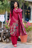 Awesome Maroon Floral Printed Silk Event Wear Palazzo Suit