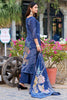 Winsome Navy Blue Floral Printed Silk Festival Wear Palazzo Suit