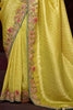 Marvelous Yellow Embroidered Kanjivaram Silk Haldi Wear Saree