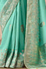 Wonderful Sea Green Zari Weaving Silk Festival Wear Saree With Blouse