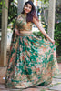 Dazzling Green Floral Print Organza Wedding Wear Lehenga Choli