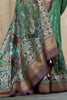 Awesome Teal Green Digital Print Silk Festival Wear Saree With Blouse