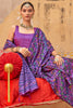 Amazing Purple Digital Printed Silk Casual Wear Saree With Blouse