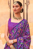 Amazing Purple Digital Printed Silk Casual Wear Saree With Blouse