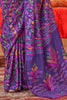 Amazing Purple Digital Printed Silk Casual Wear Saree With Blouse