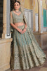 Awesome Pista-Green Embroidered Net Wedding Wear Lehenga Choli