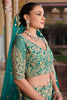 Beautiful Turquoise Blue Embroidered Net Designer Lehenga Choli