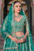 Beautiful Turquoise Blue Embroidered Net Designer Lehenga Choli