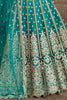 Beautiful Turquoise Blue Embroidered Net Designer Lehenga Choli