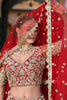 Ravishing Red Embroidered Net Wedding Wear Lehenga Choli With Dupatta