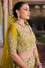 Alluring Yellow Embroidered Net Haldi Wear Lehenga Choli With Dupatta