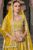 Alluring Yellow Embroidered Net Haldi Wear Lehenga Choli With Dupatta