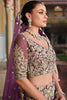 Amazing Purple Embroidered Net Sangeet Wear Lehenga Choli With Dupatta