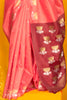 Ravishing Pink Zari Weaving Silk Function Wear Saree With Blouse