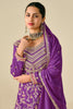 Alluring Purple Embroidered Chinon Eid Special Sharara Suit