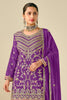 Alluring Purple Embroidered Chinon Eid Special Sharara Suit