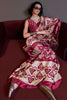 Striking Cream Patola Print Satin Festival Wear Saree With Blouse