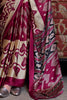 Striking Cream Digital Print Satin Festival Wear Saree With Blouse