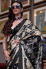 Impressive Cream Digital Print Satin Function Wear Saree With Blouse