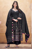 Marvelous Black Foil Printed Silk Festival Wear Anarkali Suit