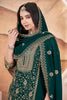 Fascinating Green Embroidered Georgette Mehendi Wear Palazzo Suit