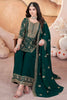 Fascinating Green Embroidered Georgette Mehendi Wear Palazzo Suit