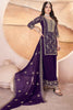 Fascinating Purple Embroidered Georgette Eid Special Palazzo Suit