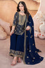 Adorable Navy-Blue Embroidered Georgette Palazzo Suit With Dupatta