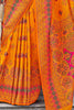 Striking Orange Zari Weaving Silk Festival Wear Saree With Blouse