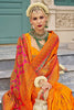 Striking Orange Zari Weaving Silk Festival Wear Saree With Blouse