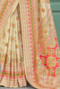 Breathtaking Cream Zari Weaving Silk Traditional Saree With Blouse