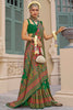 Astonishing Green Zari Weaving Silk Mehendi Wear Saree With Blouse