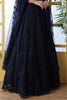 Lovable Navy Blue Stone Work Net Reception Wear Gown With Dupatta