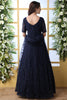 Lovable Navy Blue Stone Work Net Reception Wear Gown With Dupatta