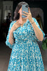 Beautiful Sky Blue Digital Printed Georgette Daily Wear Dress