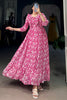 Wonderful Pink Digital Printed Georgette Casual Wear Dress