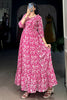 Wonderful Pink Digital Printed Georgette Casual Wear Dress