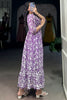 Stunning Purple Digital Printed Georgette Casual Wear Dress