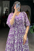 Stunning Purple Digital Printed Georgette Casual Wear Dress