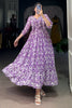 Stunning Purple Digital Printed Georgette Casual Wear Dress