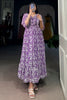 Stunning Purple Digital Printed Georgette Casual Wear Dress