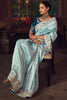 Fabulous Blue Sequins Embroidered Silk Festival Wear Saree With Blouse