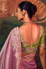 Bewitching Pink Diamond Work Silk Traditional Saree With Blouse