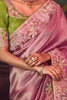 Bewitching Pink Diamond Work Silk Traditional Saree With Blouse