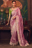Bewitching Pink Diamond Work Silk Traditional Saree With Blouse