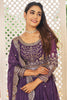 Fantastic Purple Sequins Georgette Lehenga Choli With Dupatta