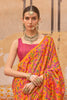 Tantalizing Orange Digital Printed Silk Festival Wear Saree With Blouse