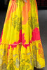 Captivating Yellow Floral Printed Silk Festival Wear Gown